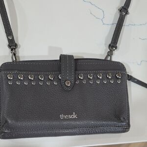 The Sak Dark Gray Studded Crossbody Bag